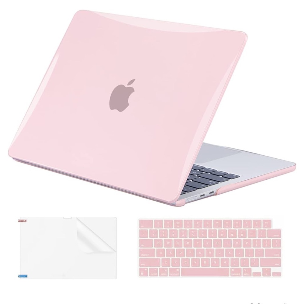 NEW! Laptop Full Protection Case MacBook Air 13” Keyboard Screen Protector Pink